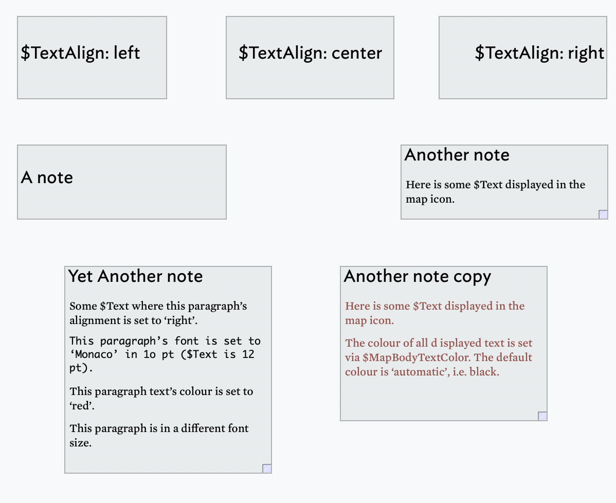 Notes displaying body text