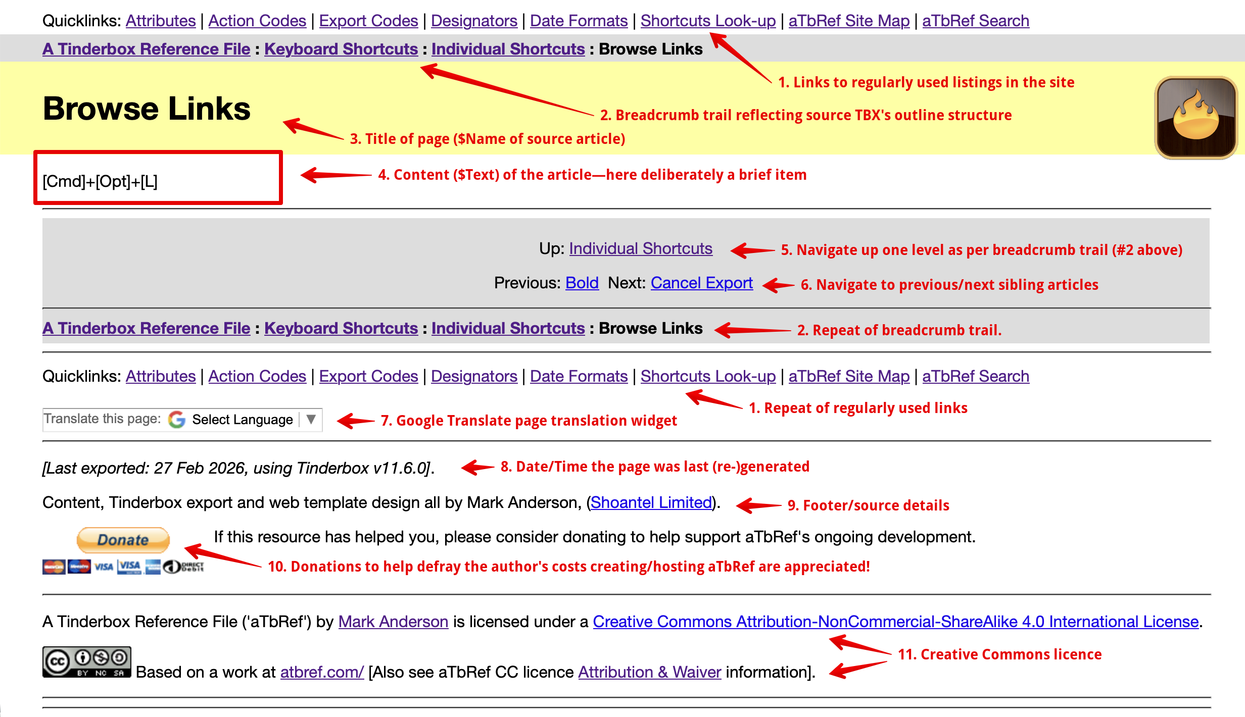 Understanding the layout of aTbRef webpages