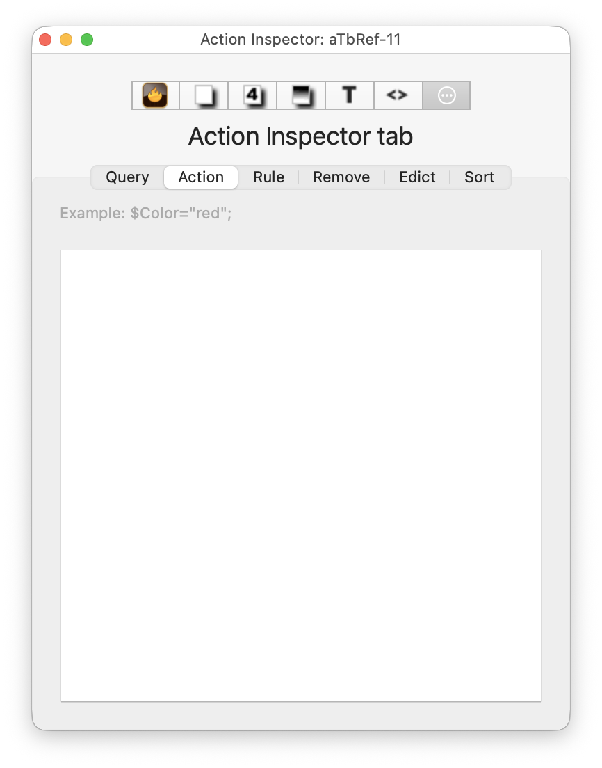 Action Inspector tab