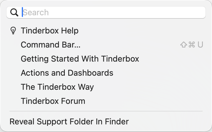 Help menu