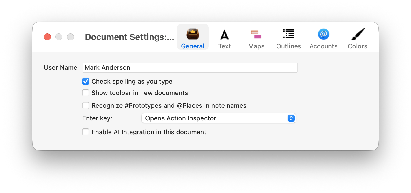 Show toolbar in new document