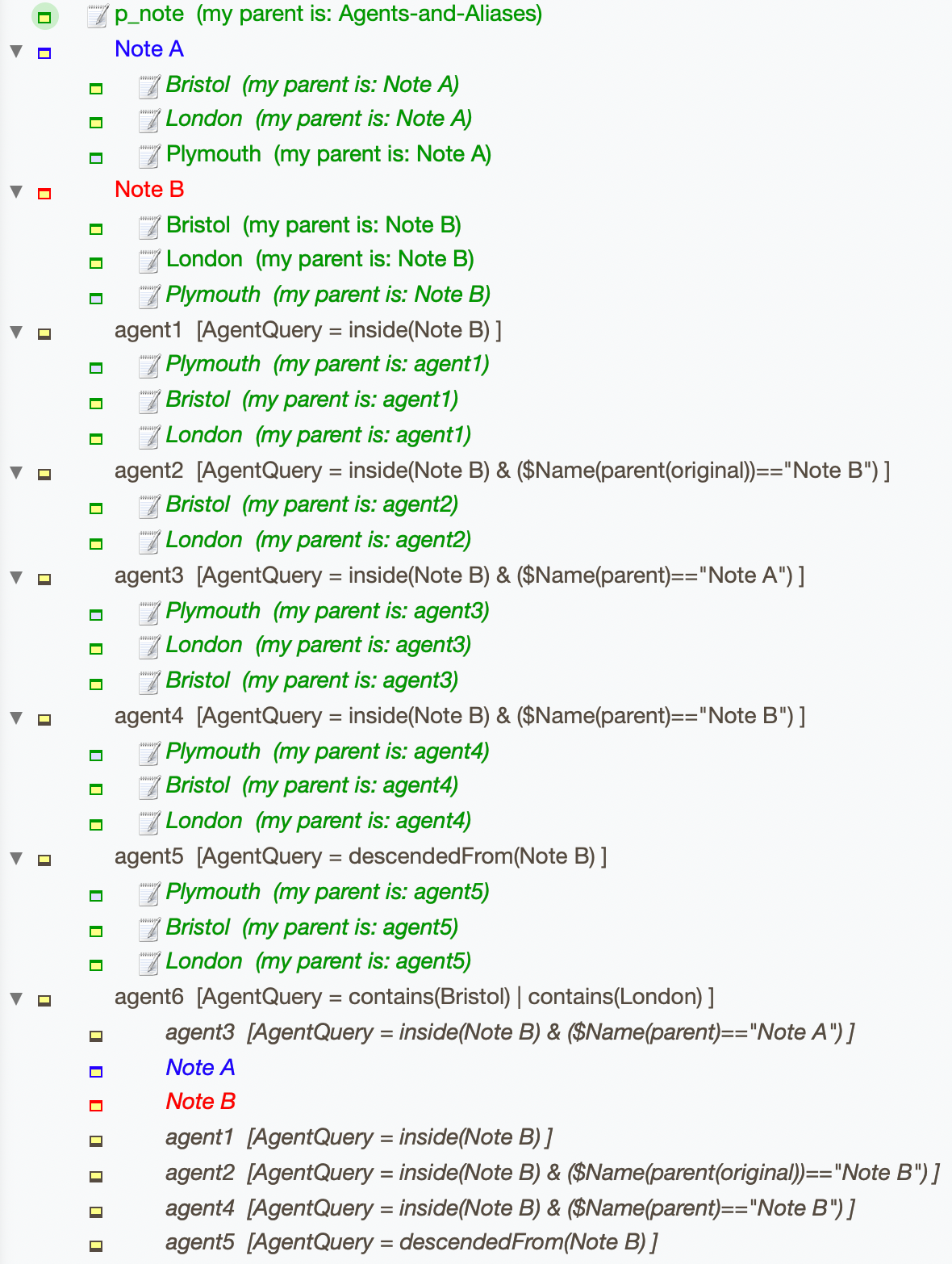 Querying for aliases - agents