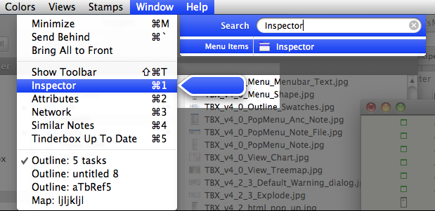 Apple Help sub-menu