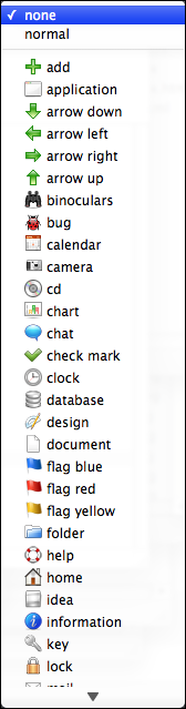 Badge pop-up menu