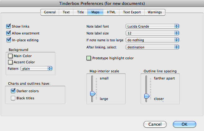 Charts and outlines have: