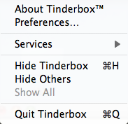 Tinderbox menu