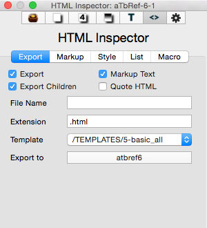Export tab