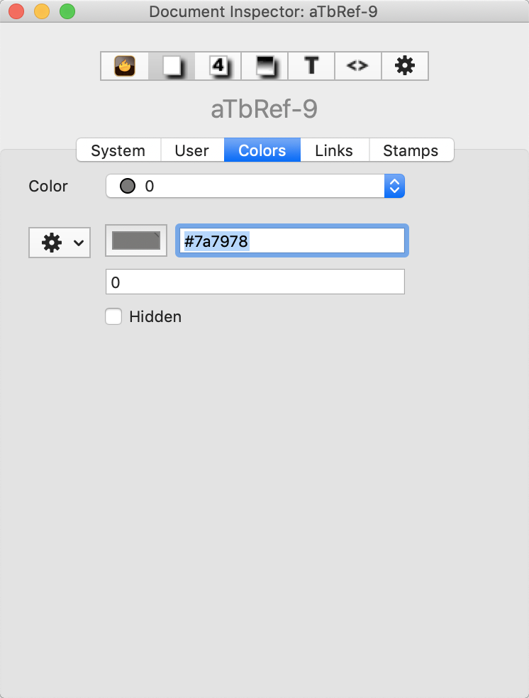 Colors tab