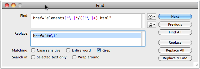 Post-processing in BBEdit