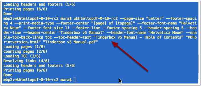Run wkhtmltopdf app via Terminal