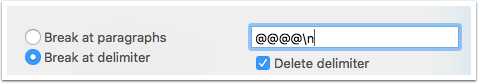 Using a custom delimiter