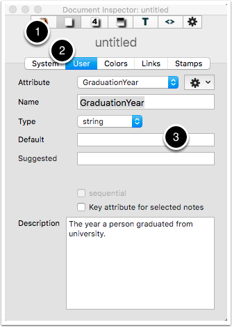 Document User Attribute Defaults
