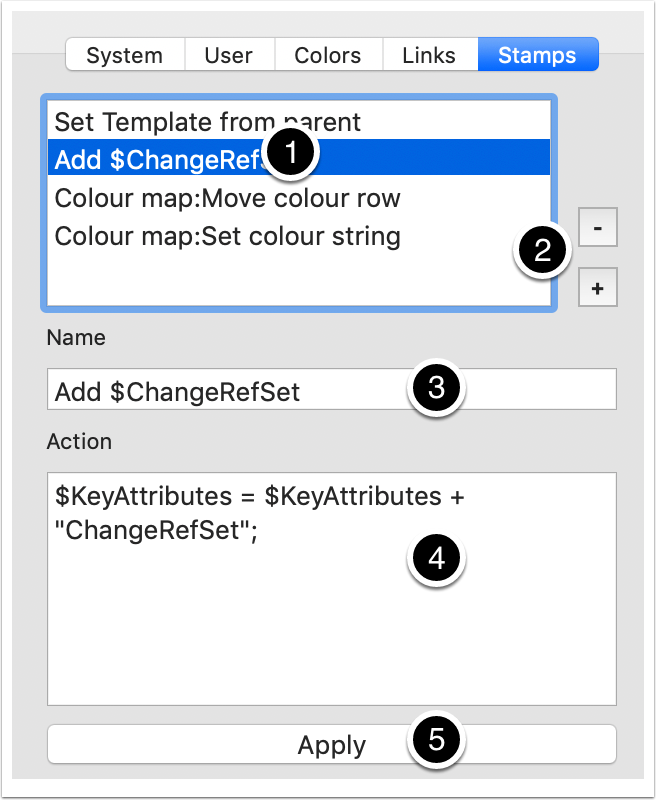 Document Inspector - Stamps tab