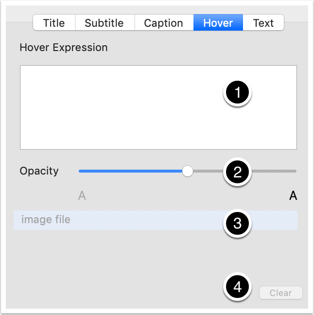 Text Inspector - Hover tab