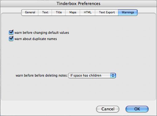 warn before changing default values
